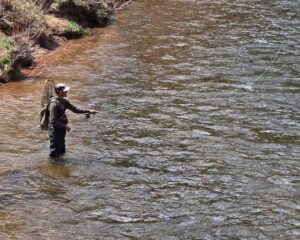 Joshua fly fishing on the South Platte River